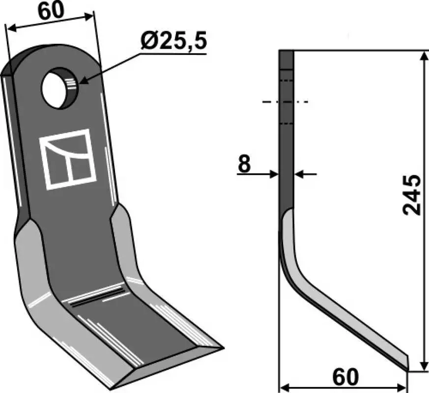 Y-Messer 245x60mm